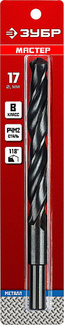 ЗУБР 17.0 х 184 мм, сталь Р4М2, класс В, проточенный хвостовик, сверло по металлу (29605-17), фото 2