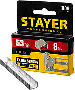 STAYER тип 53 (A/10/JT21), 8 мм, 1000 шт, калибр 23GA, скобы для степлера, Professional (3159-08)