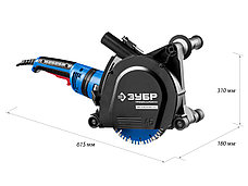 ЗУБР d 180 мм, 2100 Вт, 45 мм, штроборез (бороздодел), метал. ящик, Профессионал (ЗШ-П45-2100 ПВТК), фото 3