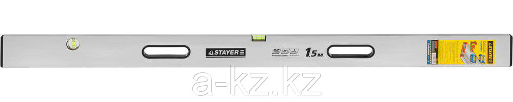 STAYER GRAND 1.5 м, точность 1 мм/м, 2 глазка, Правило с уровнем и ручками, (10752-1.5)