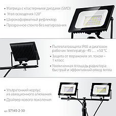 ЗУБР ПСК 30х2, 2 х 30 Вт, 6500 К, IP 65, 1.6 м, светодиодные прожекторы на штативе, Профессионал (57145-2-30), фото 5
