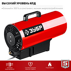 ЗУБР 20 кВт, газовая тепловая пушка (ТПГ-20), фото 4