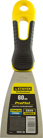 STAYER PROFlat, 60 мм, х-образное профилированное полотно, облегченная двухкомпонентная ручка, нержавеющий, фото 3