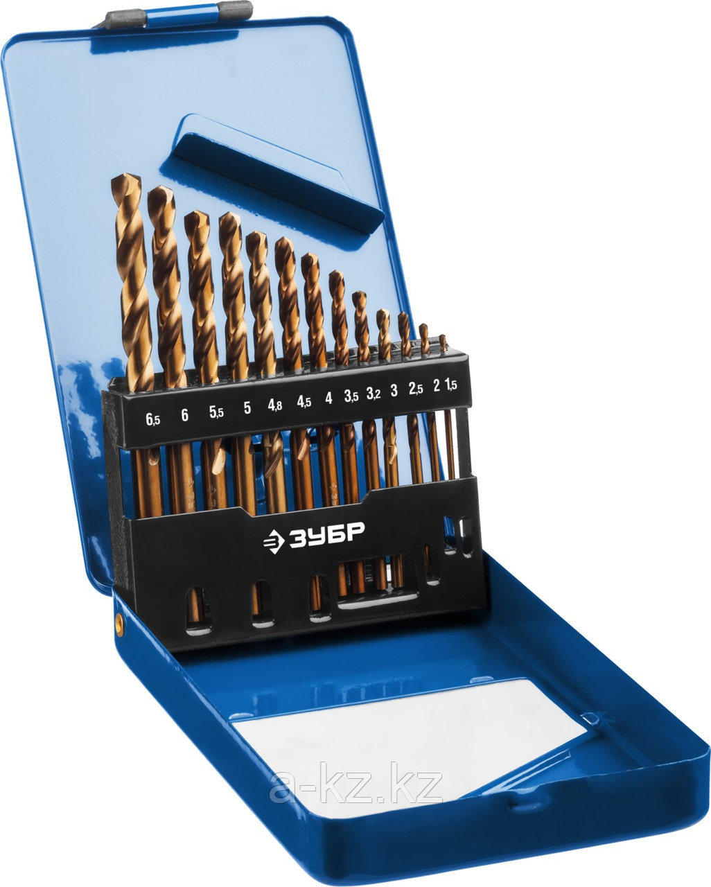 ЗУБР Кобальт, 13 шт, (1.5-6.5 мм), сталь Р6М5К5, класс А, мет.бокс, набор сверл по металлу, Профессионал