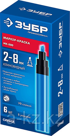 ЗУБР МК-800 синий, 2-8 мм клиновидный маркер-краска (06327-7), фото 1