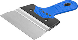 ЗУБР 150 мм, усиленная алюминиевая направляющая, двухкомпонентная ручка, нержавеющий, фасадный шпатель,