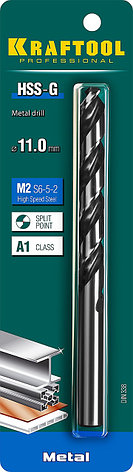 KRAFTOOL HSS-G, 11.0 х 142 мм, сталь P6M5, сверло по металлу (29651-11), фото 2
