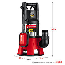 ЗУБР 1400 Вт, дренажный насос для грязной воды, корпус - нерж. сталь (НПГ-М3-1400-С), фото 2