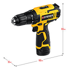 STEHER 12 В, 30 Н·м, 2 АКБ (2 А·ч), дрель-шуруповерт, кейс (CD-120-2), фото 2