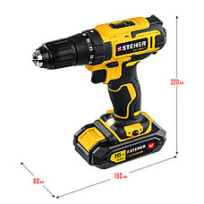 STEHER 16 В, 35 Н·м, 1 АКБ (2 А·ч), дрель-шуруповерт, кейс (CD-160-1), фото 2