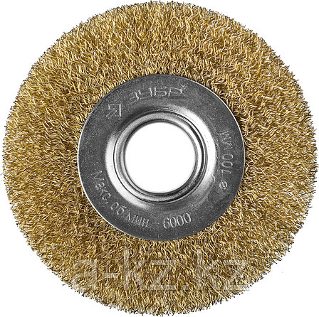 ЗУБР 100 мм, витая стальная латунированная проволока 0.3 мм, щетка дисковая для УШМ, Профессионал (35187-100), фото 2