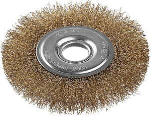 ЗУБР 125 мм, витая стальная латунированная проволока 0.3 мм, щетка дисковая для УШМ, Профессионал (35187-125), фото 1