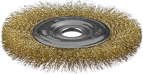 ЗУБР 150 мм, витая латунированная, стальная проволока 0.3. щетка дисковая для УШМ, Профессионал (35187-150), фото 2