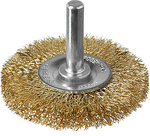 ЗУБР 50 мм, витая стальная латунированная проволока 0.3 мм, щетка дисковая для дрели, Профессионал (3520-050), фото 1