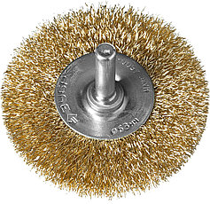 ЗУБР 63 мм, витая стальная латунированная проволока 0.3 мм, щетка дисковая для дрели, Профессионал (3520-063), фото 4