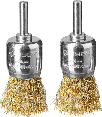 ЗУБР 24 мм, витая стальная латунированная проволока 0.3 мм, набор кистевых щеток для дрели, Профессионал, фото 1