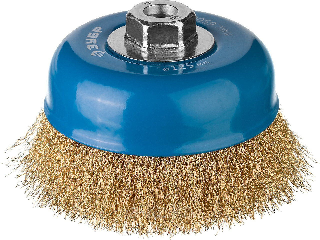 ЗУБР 125 мм, витая стальная латунированная проволока 0.3 мм, чашечная щетка-крацовка для УШМ, Профессионал