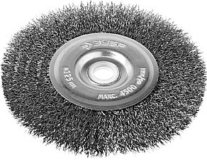 ЗУБР 125 х 12.7 мм, витая, стальная проволока 0.3 мм, дисковая щетка-крацовка для точильно-шлифовального, фото 3