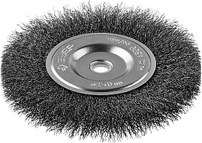 ЗУБР 150 х 12.7 мм, витая, стальная проволока 0.3 мм, дисковая щетка-крацовка для точильно-шлифовального, фото 3