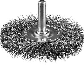 ЗУБР 63 мм, витая, стальная проволока 0.3 мм, щетка дисковая для дрели, Профессионал (35198-063), фото 1
