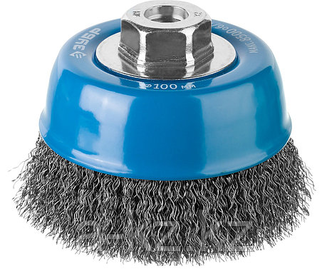 ЗУБР 100 мм, витая, стальная проволока 0.3 мм, чашечная щетка-крацовка для УШМ, Профессионал (35261-100), фото 1