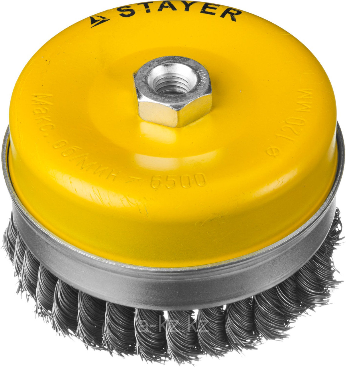 STAYER 120 мм, жгутированная стальная проволока 0.5 мм, чашечная щетка-крацовка для УШМ, Professional