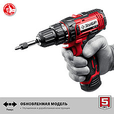 ЗУБР С1-12, 12 В, 30 Н·м, 2 АКБ (2 А·ч), дрель-шуруповерт, кейс (ДШЛ-125-22), фото 4