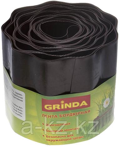 GRINDA 15 см х 9 м, коричневая, полиэтилен низкого давления, бордюрная лента (422247-15), фото 1