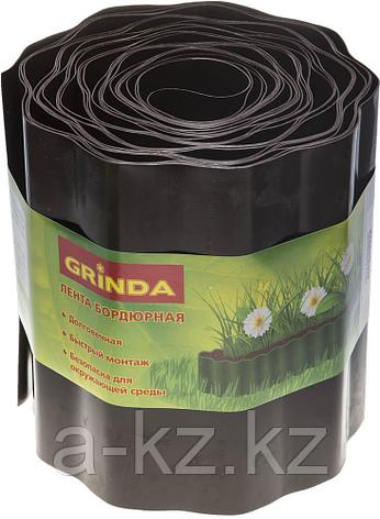 GRINDA 20 см х 9 м, коричневая, полиэтилен низкого давления, бордюрная лента (422247-20), фото 1