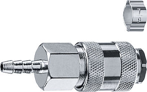 ЗУБР штуцер ″елочка″, 6 мм - рапид муфта, переходник с обжимным хомутом, Профессионал (64917-06), фото 3