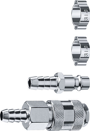 ЗУБР (штуцер ″елочка″, 10 мм - рапид муфта) + (рапид штуцер-штуцер ″елочка″, 10 мм) + (обжимные хомуты 2 шт),, фото 3