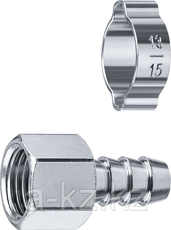 ЗУБР штуцер ″елочка″, 10 мм - 1/4″F, переходник с обжимным хомутом, Профессионал (64923-1/4-10), фото 2