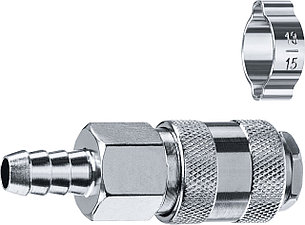 ЗУБР штуцер ″елочка″, 10 мм - рапид муфта, переходник с обжимным хомутом, Профессионал (64917-10), фото 1