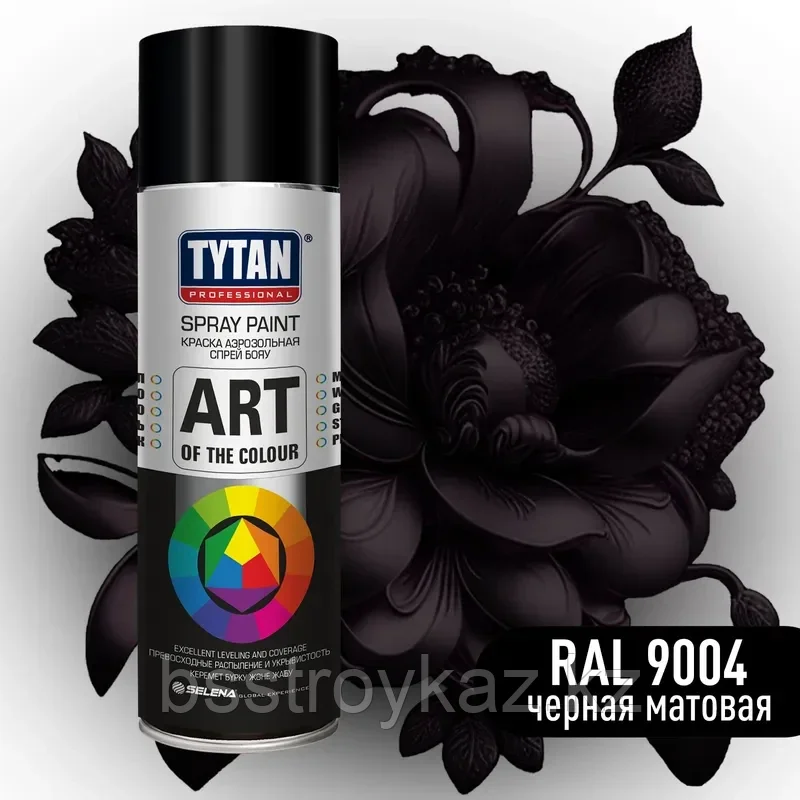 Аэрозольная краска TYTAN "PROFESSIONAL" черная матовая 400мл IKZ0000089