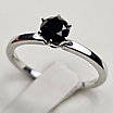 Золотое кольцо б/з 17.5р с чёрным бриллиантом 0,73Ct ,VG-cut, фото 5