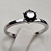 Золотое кольцо б/з 17.5р с чёрным бриллиантом 0,73Ct ,VG-cut, фото 9
