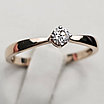 Золотое кольцо к/з 17,5р с бриллиантом 0,158Ct VS2/H,VG-cut, фото 7