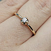 Золотое кольцо ж/з 17.5р с бриллиантом 0,10Ct SI1/H,VG-cut, фото 11