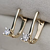 Золотые серьги с бриллиантами ж/з 0.351Ct SI2/J, VG-Cut, фото 3