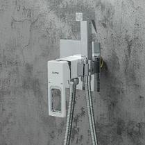 Смеситель GAPPO с гигиеническим душем G7217- 8 белый/хром встраиваемый, фото 5