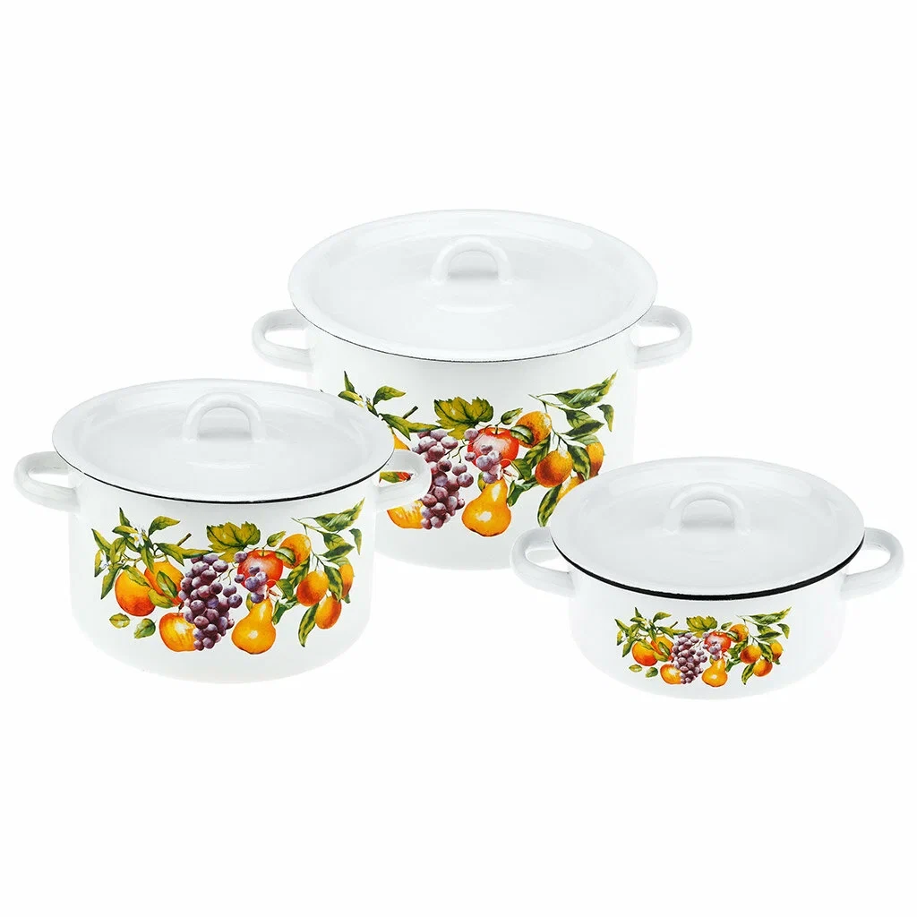 Набор посуды "Кухонный 33-Фрукты", белый Эмаль Магнитогорск, фото 1