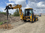 Закрутка винтовых свай - Ямобур - Буроям на базе экскаватора погрузчика JCB  Услуги/Аренда, фото 2