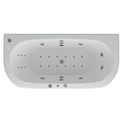 Аэрогидромассажная ванна пристенная акриловая CEZARES 1800  на электронной кнопке с дисплеем и хромотерапией