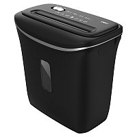 Шредер Deli, 4 уровень секретности (4х30мм), 6 листов, 12 литров, черный