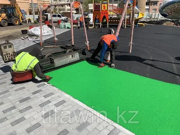Укладка резиновой крошки