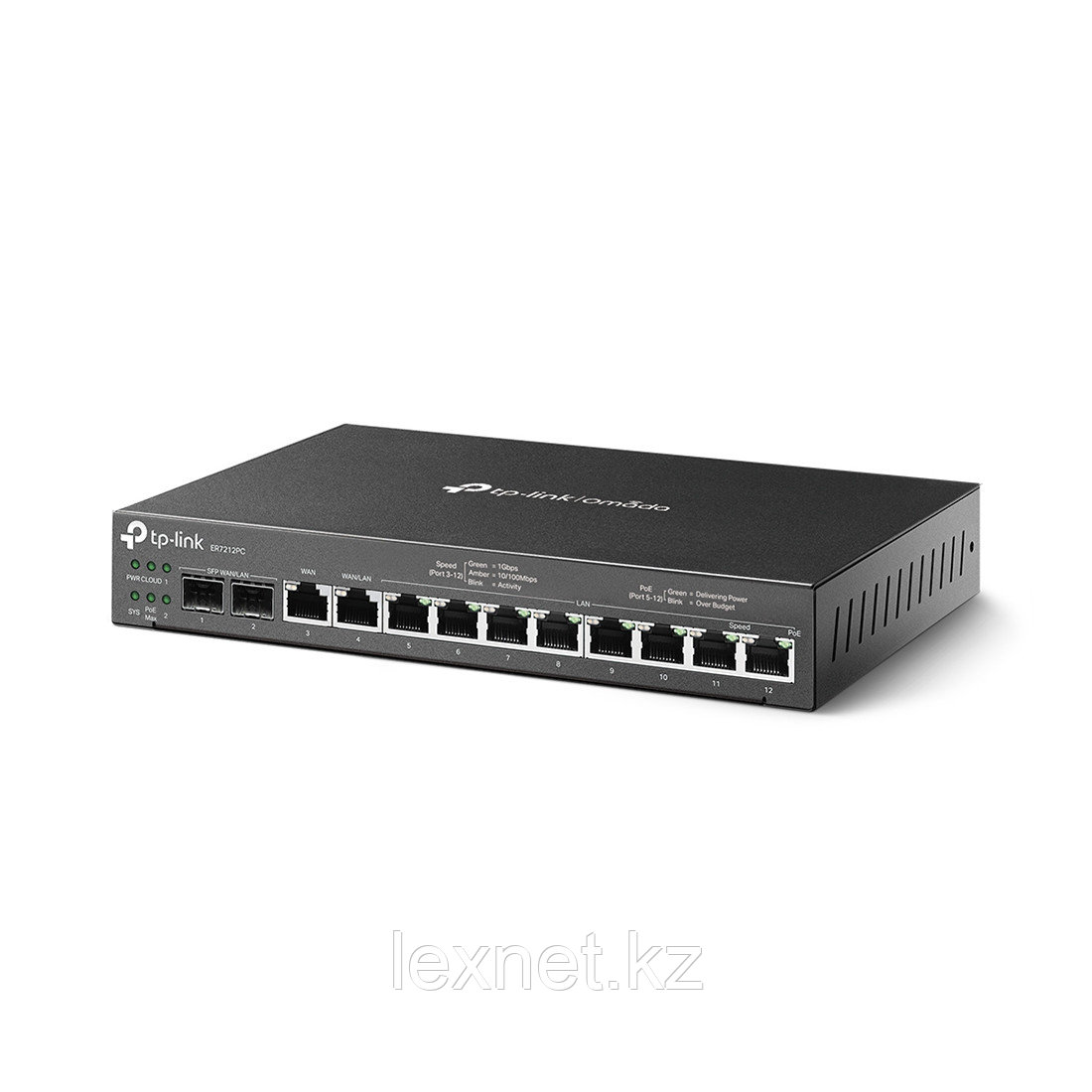 Маршрутизатор VPN, TP-Link, ER7212PC, 2 порта SFP WAN/LAN, 1 порт 10/1000/1000T WAN, 1 порт 10/1000/1000T WAN/LAN, 8 портов 10/100