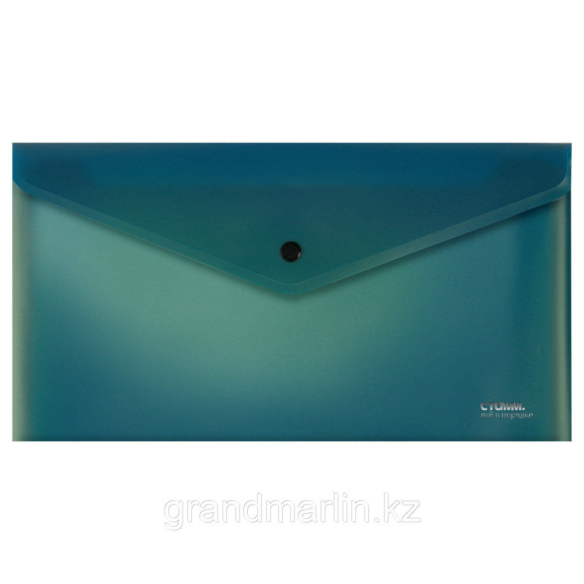 Папка-конверт на кнопке СТАММ "Хамелеон" С6, 180мкм, пластик, непрозрачная, зеленый хамелеон, фото 1