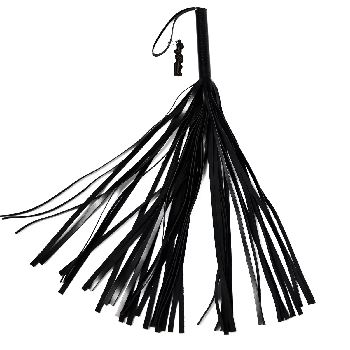 Флоггер из черной кожи с  прошивкой, фото 1