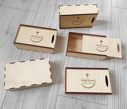 Коробки из фанеры с логотипом компании