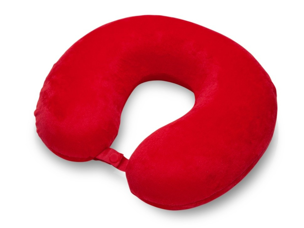 Подушка Basic из микрофибры с эффектом памяти U-shape, красный NEW, фото 1